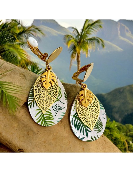 Boucles d'oreilles clips Jungle