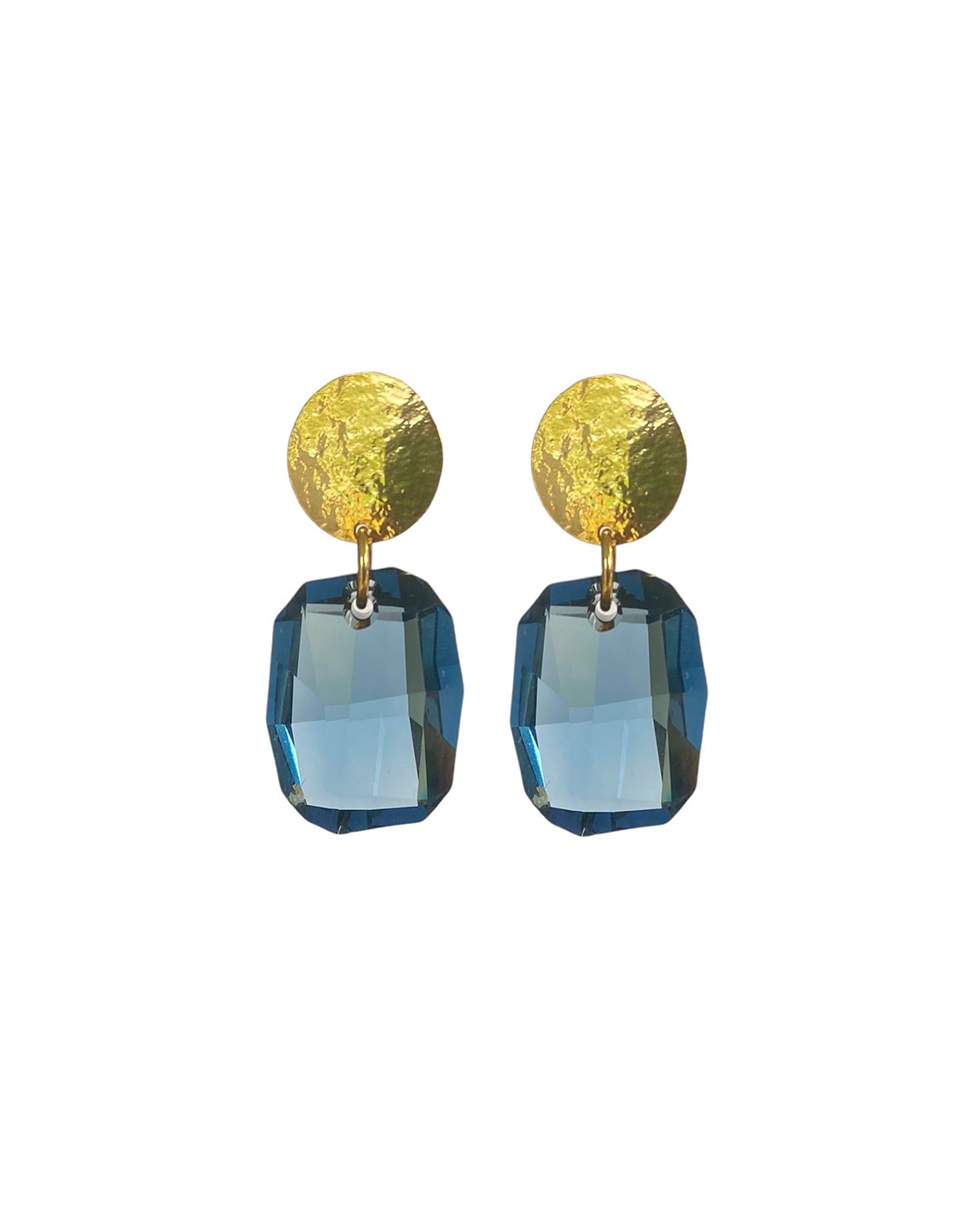 Petites Boucles D'Oreilles Clips Rectangulaires En Cristal - Modèle W73, État Neuf