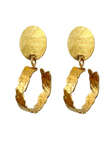 Anciennes boucles d'oreilles clips boutons couleur or bijou vintage 1979 Anciennes boucles d'oreilles clips boutons couleur or bijou vintage 1979