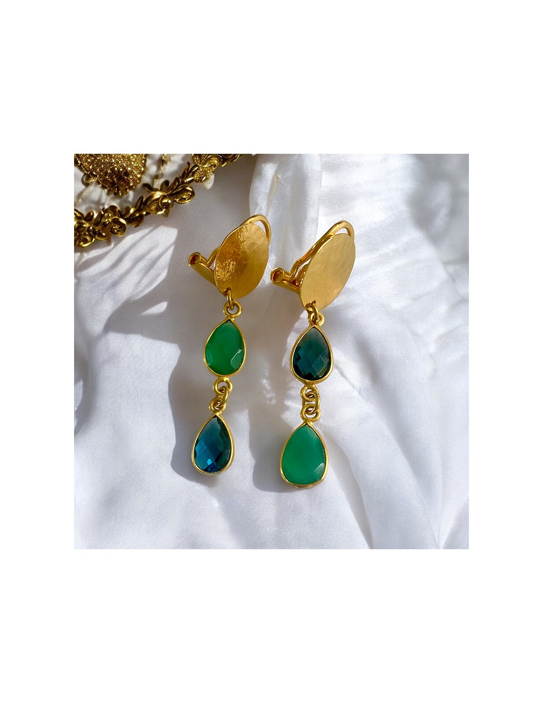 Czcpp-or Boucles D'Oreilles à Clip Pour Femmes Non Percées Texture Martelée Carrées