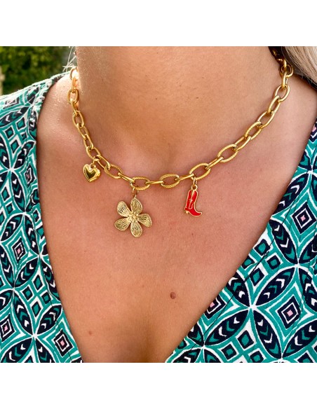 Collier 3 breloques Acier Inoxydable