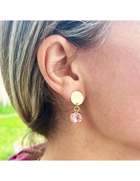 Boucles d'oreille clips cristal Capucine