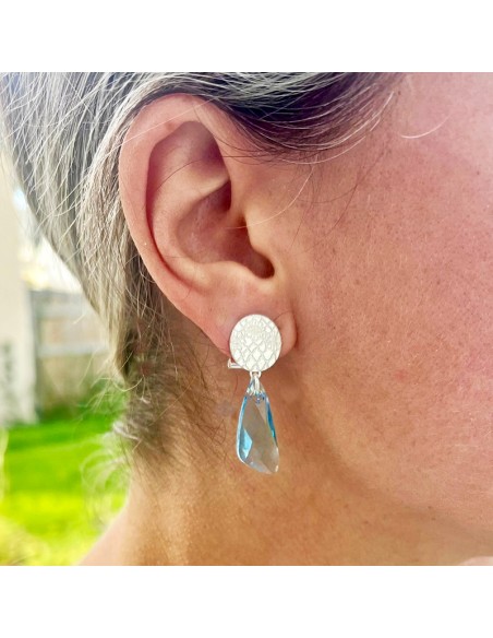 Boucles d'oreillles clips Aquamarina Argent 925