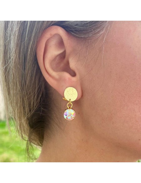 Boucles d'oreille clips Cristal Capucine