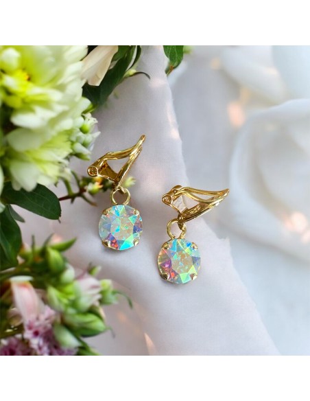 Boucles d'oreille clips Cristal Capucine