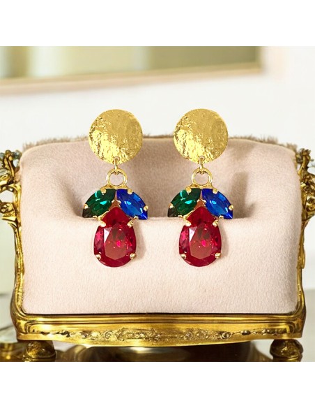 Boucles d'oreilles clips Cristal Fruits
