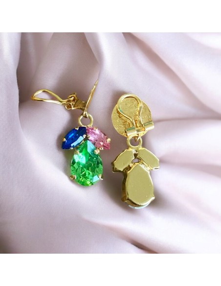 Boucles d'oreilles clips Cristal Fruits