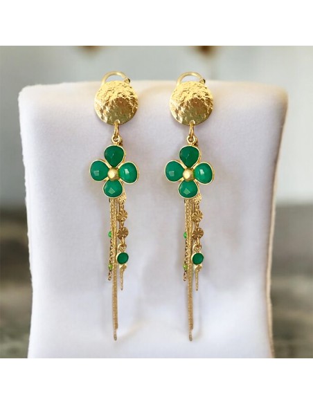 Boucles d'oreilles clips pendantes Juliette