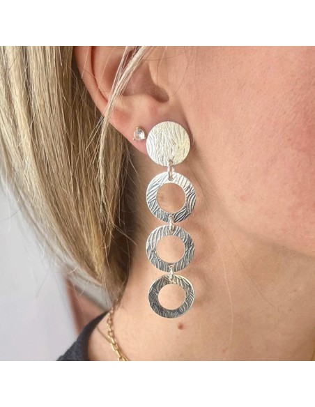 Boucle d'oreille clip  Cascade argent925