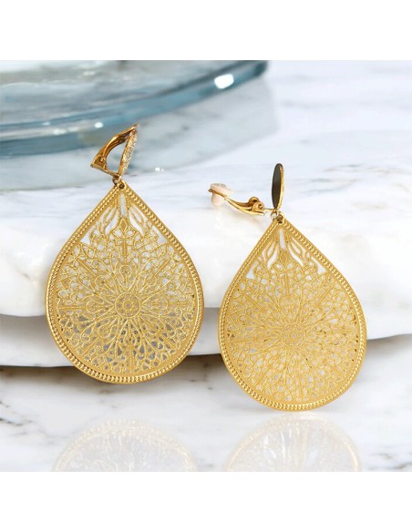 Boucles d'oreilles clips Arabie dorées