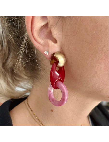 Boucles d'oreilles clips Acétate