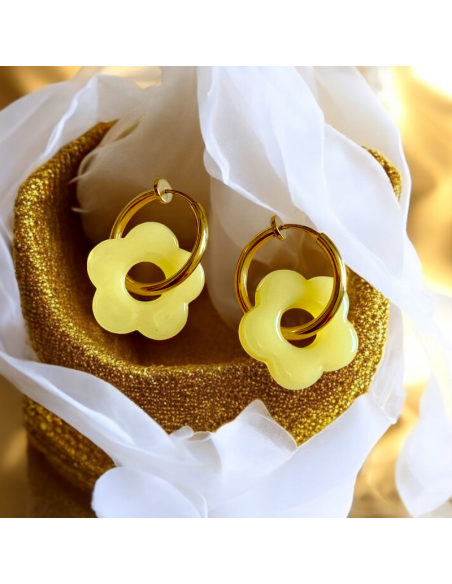 Boucles d'oreilles clips Fleurs