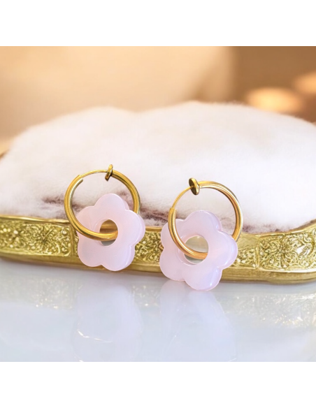Boucles d'oreilles clips Fleurs
