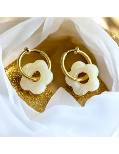 Boucles d'oreilles clips Fleurs
