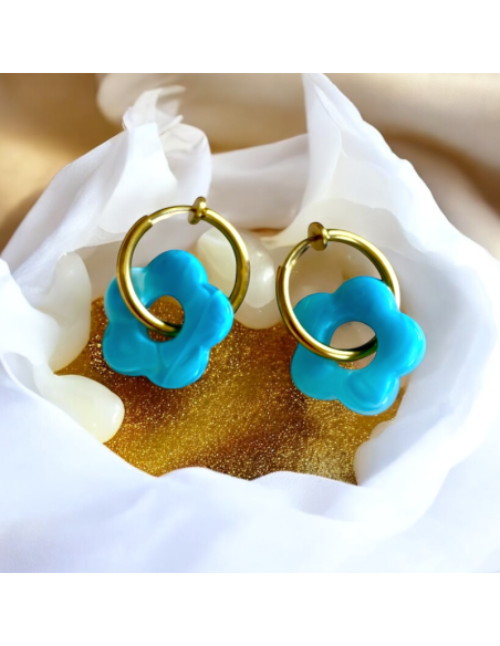 Boucles d'oreilles clips Fleurs