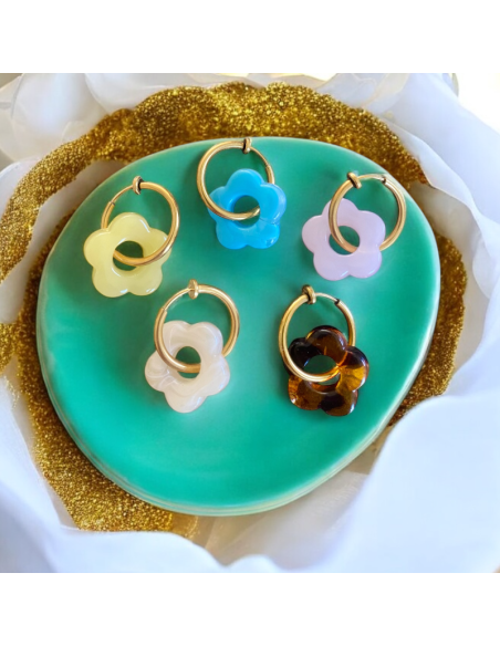 Boucles d'oreilles clips Fleurs