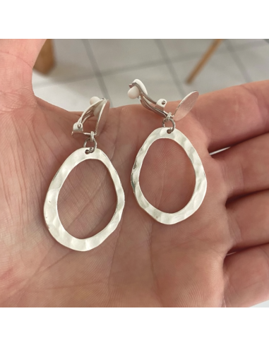 Boucles d'oreilles clips argenté Elvire 2