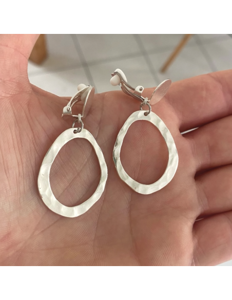 Boucles d'oreilles clips argenté Elvire