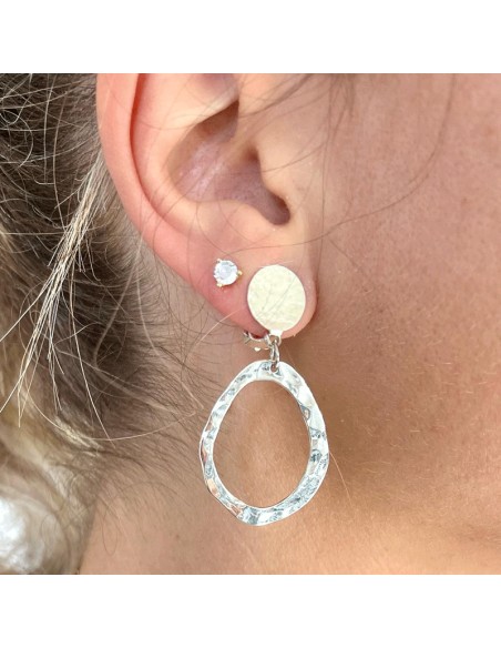 Boucles d'oreilles clips argenté Elvire