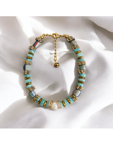 Bracelets perles d'eau douce et pierres fines