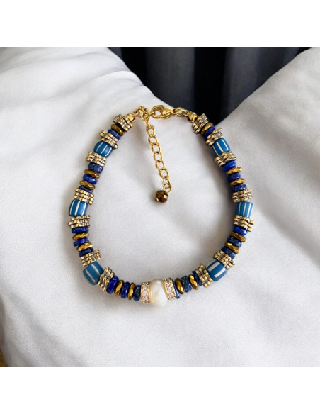 Bracelets perles d'eau douce et pierres fines