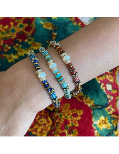 Bracelets perles d'eau douce et pierres fines 2