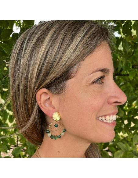 Boucles d'oreilles créole Jade