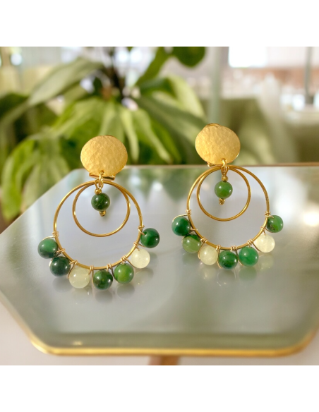 Boucles d'oreilles créole Jade