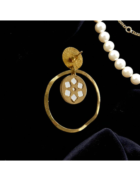 Boucles d'oreilles créole et nacre