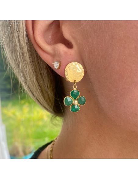 Boucles d'oreilles clips Trèfles