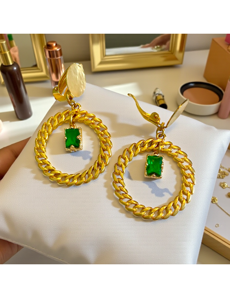 Boucle d'oreille clip créole Torsade