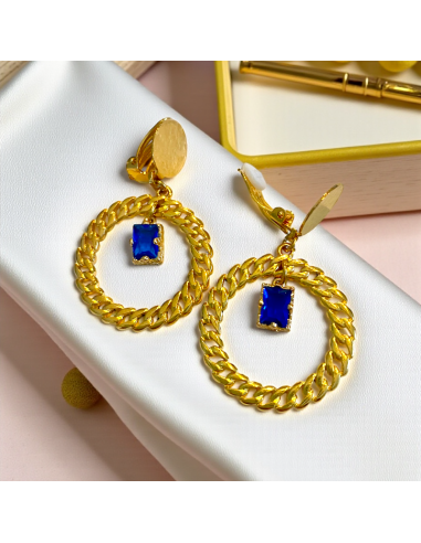 Boucle d'oreille clip créole Torsade