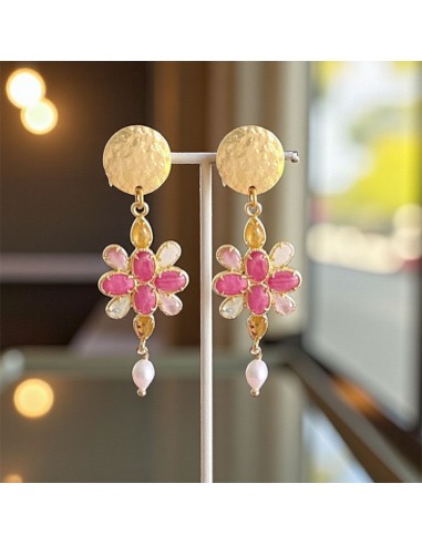 Boucles d'oreilles CLIP ON NON Percées Pinces Pendante Doré Art Déco Géométrique