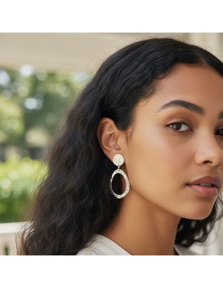 Boucles d'oreilles clips argenté Elvire