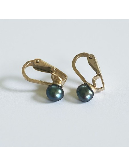 Boucle d'oreille clip argent 925  perle de culture