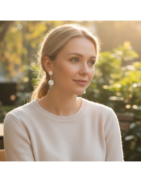 Boucles d'oreilles clips pendante argent 925 Sunrise