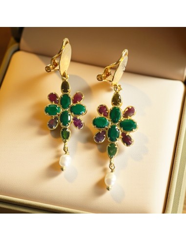 Boucles d'oreilles à clips Camélia