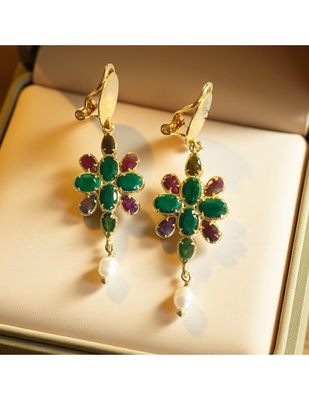 Boucles d'oreilles à clips Camélia