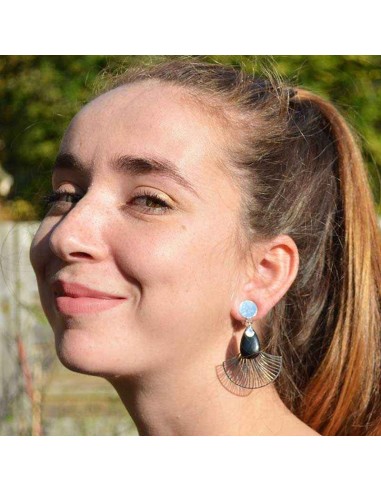 Boucles d'oreilles clip Eventail