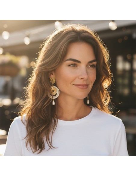 Boucle d'oreille clip nacre Kos