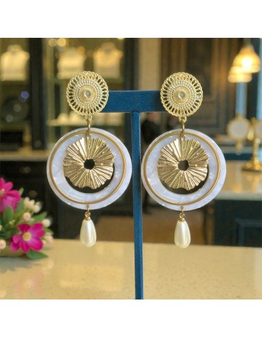 Boucle d'oreille clip nacre Kos