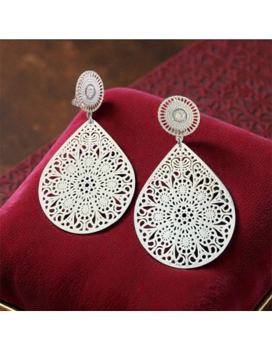 Boucle d'oreille clip Arabie argentée