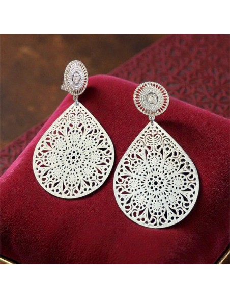 Boucle d'oreille clip Arabie argentée