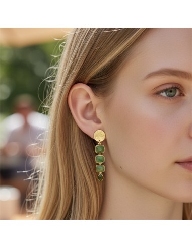 Boucle d'oreille à clip Pierre de Jade