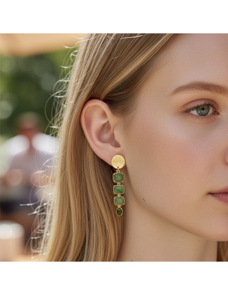 Boucle d'oreille à clip Pierre de Jade