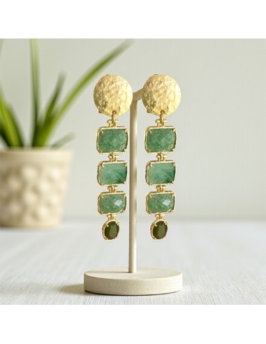 Boucle d'oreille à clip Pierre de Jade 2