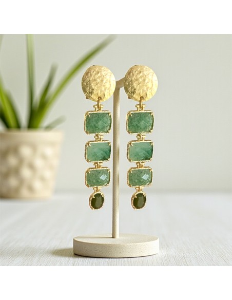 Boucle d'oreille à clip Pierre de Jade