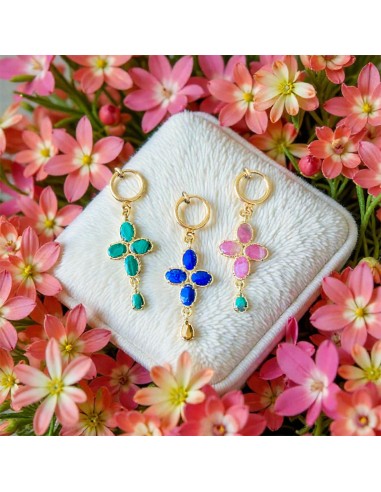 Boucles d'oreilles clips pierres fines