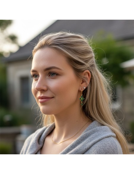 Boucles d'oreilles clips pierres fines