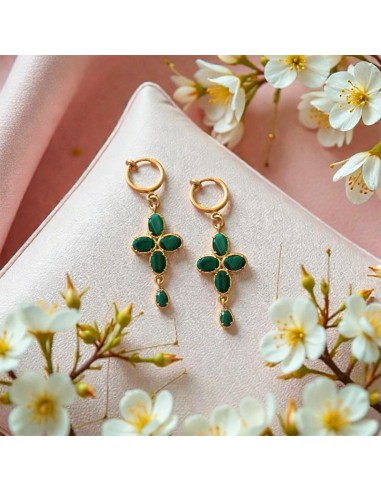 Boucles d'oreilles clips pierres fines